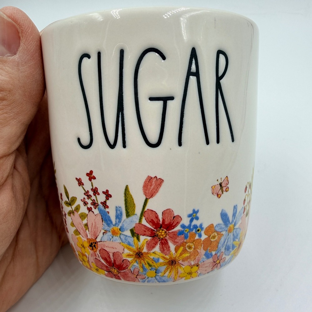 Rae Dunn Spring Floral Sugar Cellar‎ Artisan Collection by Magenta No Lid